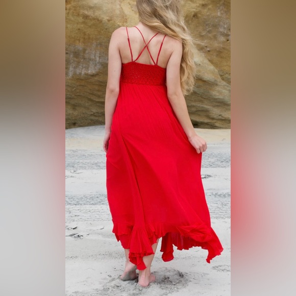 Free people Adella Red Maxi Dress Small NWT - Picture 3 of 8